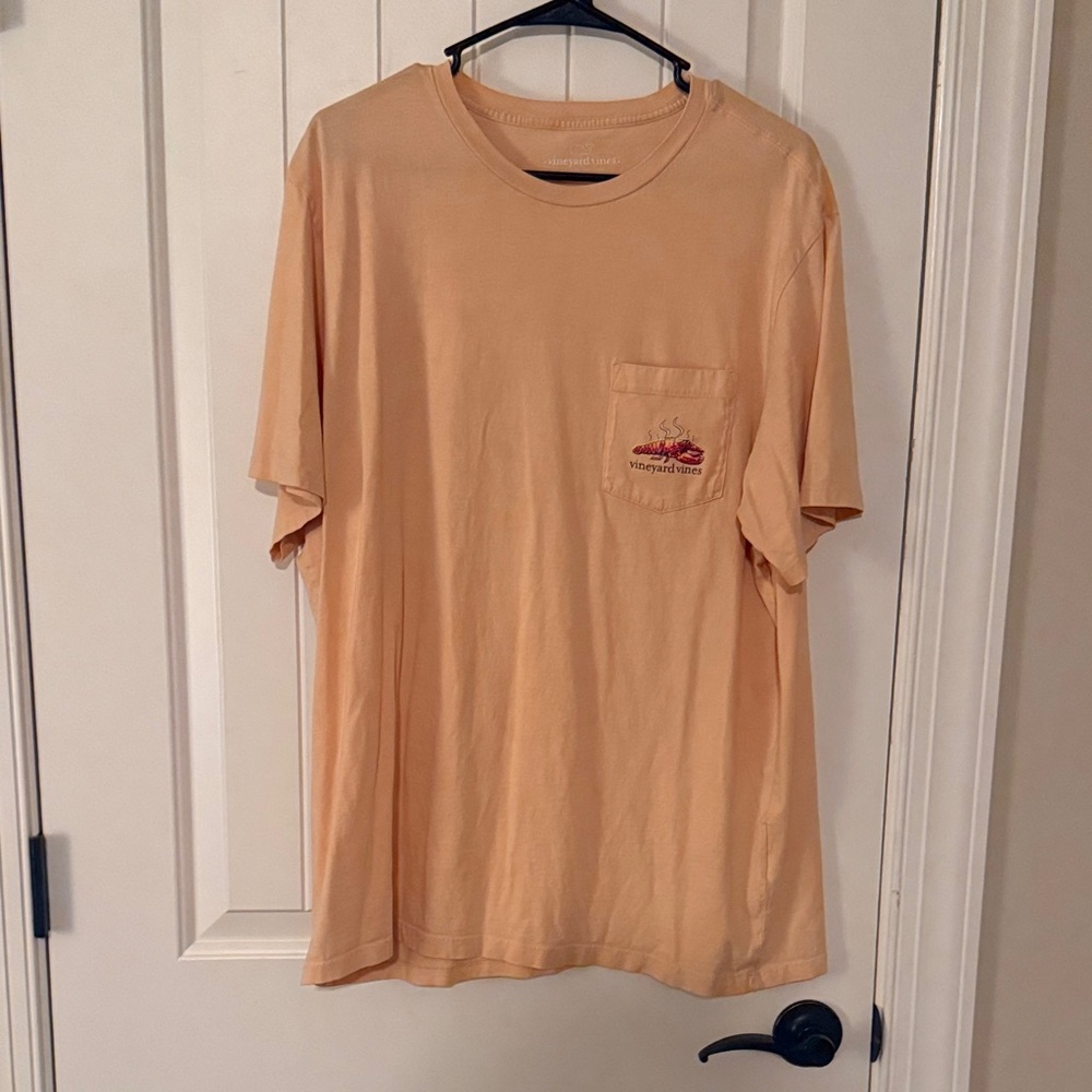 Vineyard Vines Men's Light Orange Pocket Tee